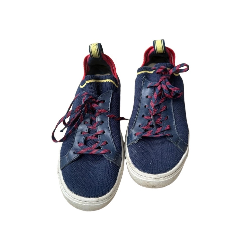 Lacoste Navy Blue Red Yellow Sneakers | La Piquée Colour Contrast Sporty Sz 9.5 - Picture 6 of 10